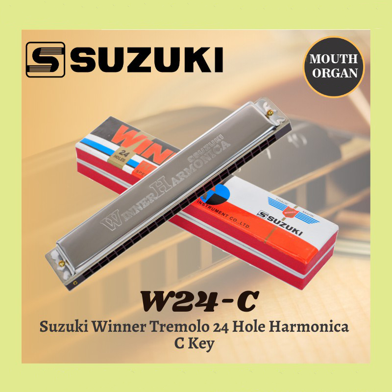 Suzuki Winner 24 Holes Tremolo High Quality Harmonica Mouth Organ(Key-C)